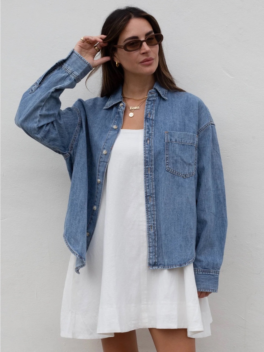 Light Blue Denim Shirt Jacket - Relaxed Jean Jacket